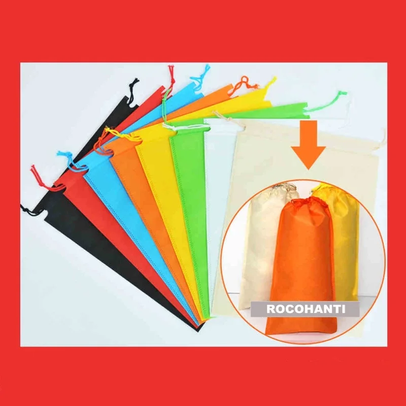 

100 шт заказной Логотип эко Нетканая ткань хозяйственная сумка с принтом Нетканая сумка на шнурке обувь ювелирные изделия рекламные подароч...