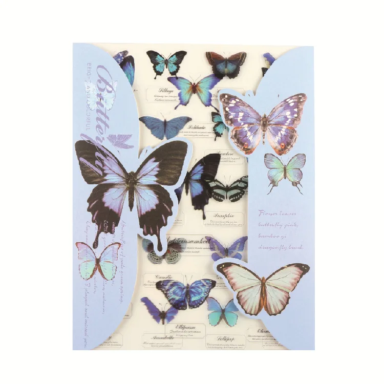 

2 Sheet Vintage Butterfly Travel Stickers Retro Journal Transparent Stickers Decorative Scrapbooking DIY Diary Album Stickers
