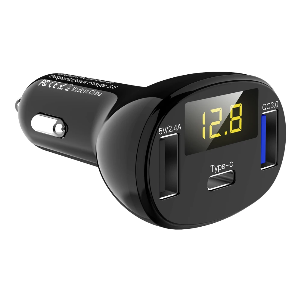 QC3.0 QC Тип C PD DC 12 В USB мультивольт Измеритель Напряжения Монитор двойной цифровой