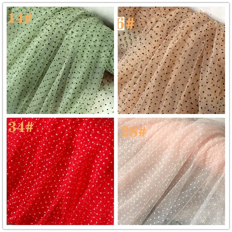 Tela de Costura Tecido para Mulher Blusa e Vestido Metros Lote Vermelha Tutu Ponto Malha Tecido Reuniram Tule Saia 5 –