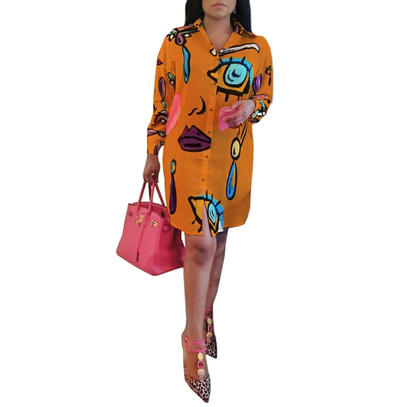 

High Low Dress Shirt Dress Women Contrast Stitching Colored Buttons Irregular Hem Pocket Short Dress AM1051