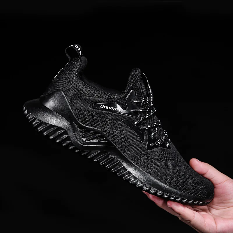 Мужские кроссовки для бега дышащие сетчатые на шнуровке улицы фитнеса спорта