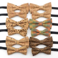 new fashion cork wood parent child bow ties set novelty handmade neckwear butterfly for wedding party man gift accessories tie