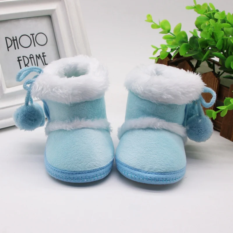 

Warm Newborn Toddler Boots Winter First Walkers baby Girls Boys Shoes Soft Sole Fur Snow Booties