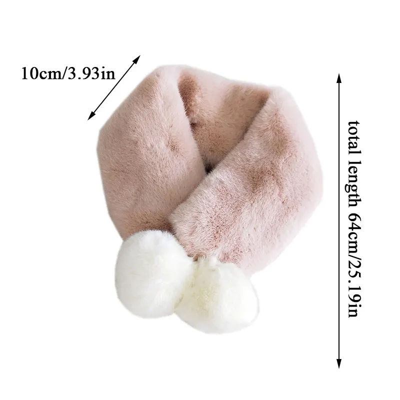 

Soft Faux Fur Scarf Women 2020 Korean Fashion Fur Ball Snood Scarf Shawl Autumn Winter Thicken Warm Pompom Scarves Neck Warmer