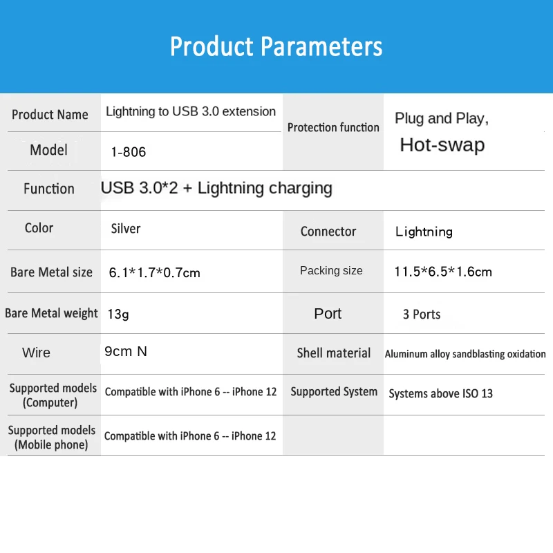 OTG for Apple to USB 3.0 USB Hub 3.0 USB OTG Adapter For iPhone iPad iOS Lightning to USB Hub 3.0 With  Lightning Charging Port images - 6