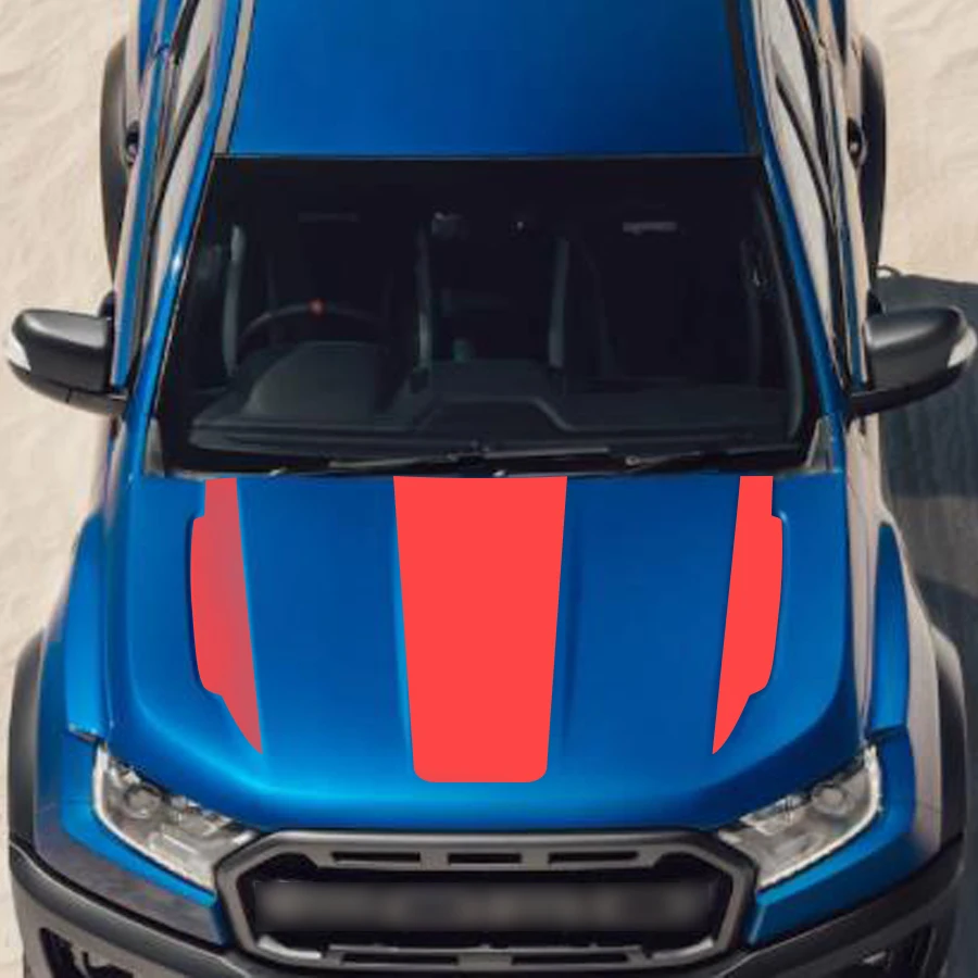 free shipping 1set cool hood bonnet Gradient side stripe graphic Vinyl sticker for Ford ranger