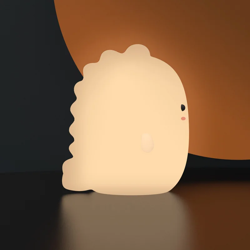 

Силиконовый ночник в виде динозавра, цветной ночной Светильник для спальни, мультяшный прикроватный светильник со спящим ребенком, ночсвет...