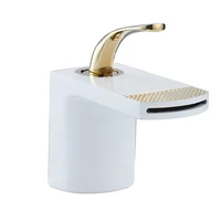 bathroom faucet brass waterfall sink single hole single handle hot and cold faucet deck mounted white black gold silver
