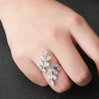 funmode charm leaf shape design gold color women adjustable rings for bridal party jewelry wholesale fr02