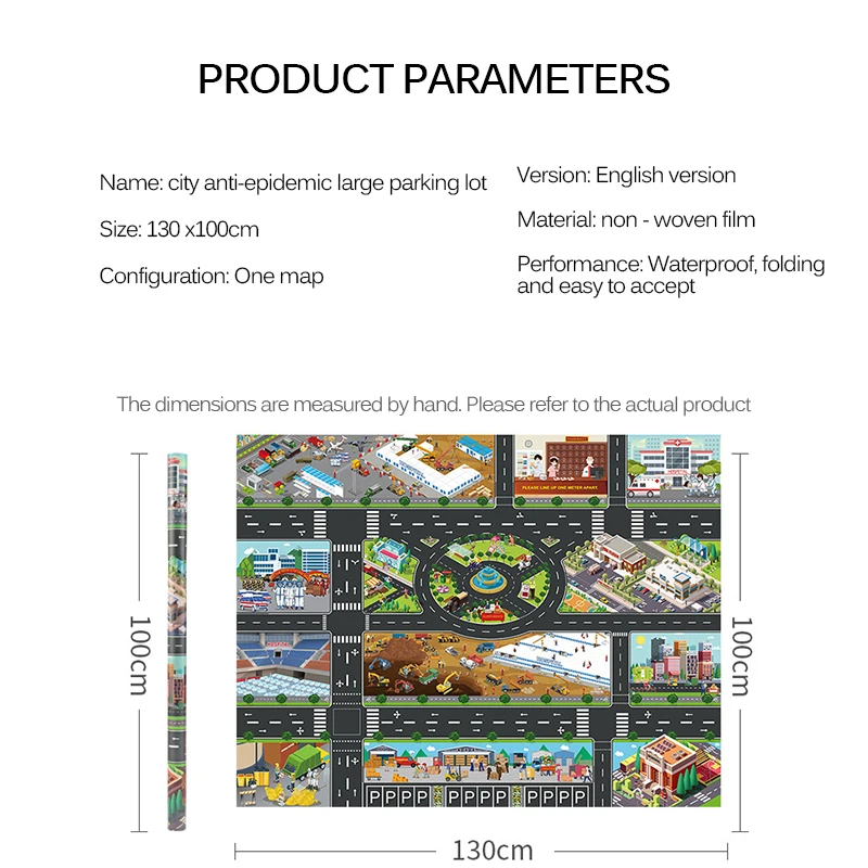 

Car Playing traffic Map Infant Crawling Mat Baby Play Mat Kid City Road Buildings Mat Parking Map Game Pad Scene Traffic Map Toy