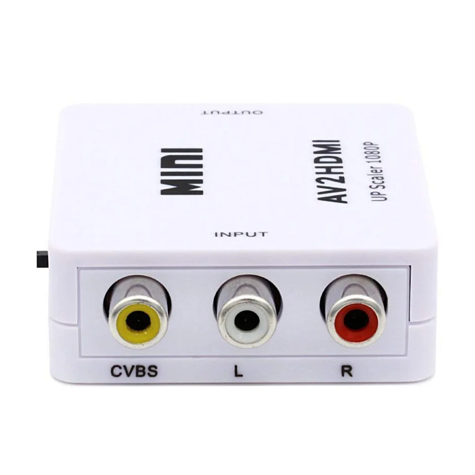 Мини 1080P композитный AV RCA в HDMI видео конвертер адаптер Full HD 720/1080p UP Scaler AV2HDMI для TV