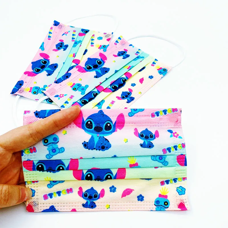 Одноразовые Милые с рисунком героев из мультфильмов принтом маска для лица 3 Слои