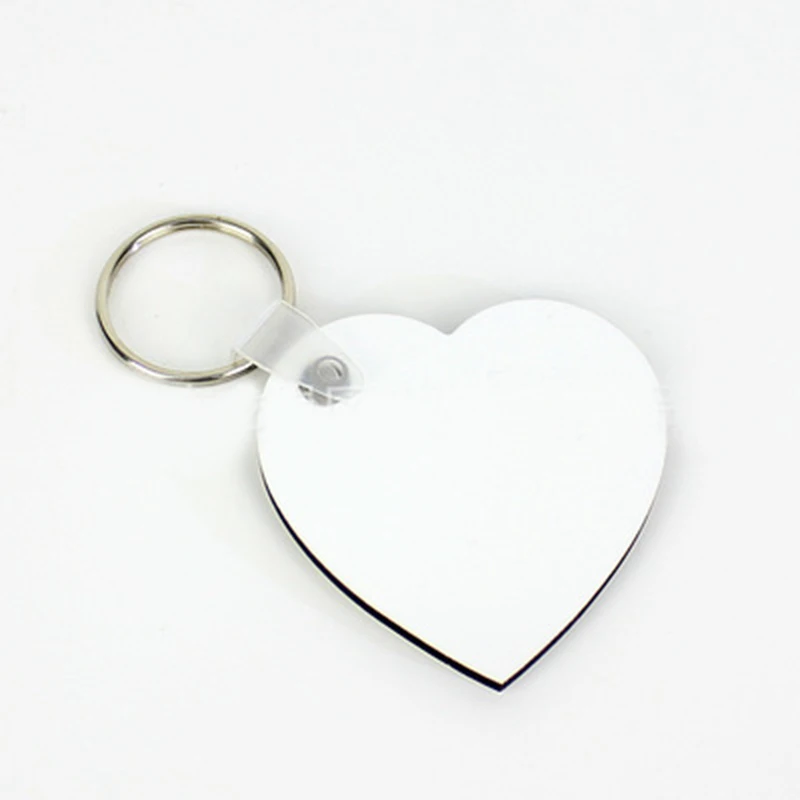 10 шт. сердце пустая МДФ доска сублимационная печать брелки Дерево картина брелок