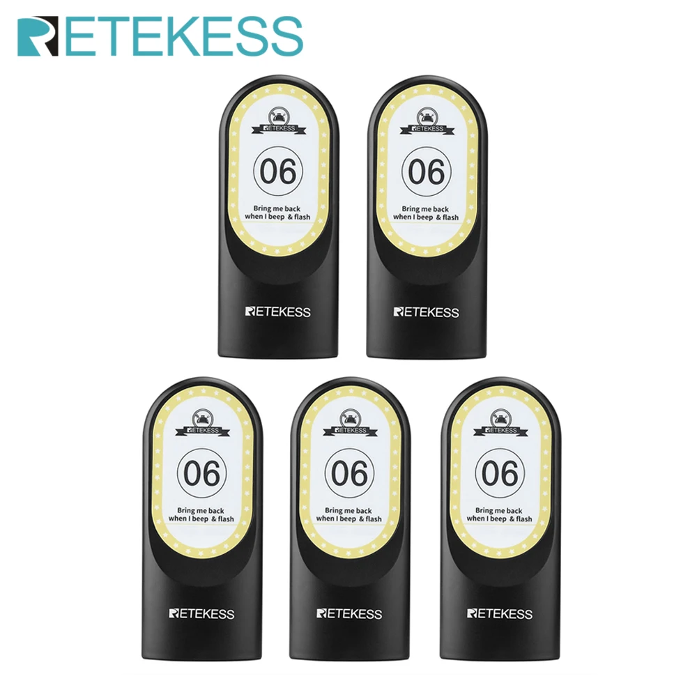 Retekess 5Pcs Coaster Pager Receivers For TD184 Restaurant Pager Wireless Calling System For Coffee Food Court Beauty Salon
