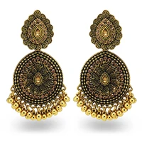 indian jewelry pendientes rhinestone beads statement earrings for women boho bells tassel drop dangle jhumka earring party gift