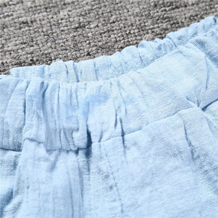 Детские летние хлопковые брюки повседневные облегающие Короткие штаны для