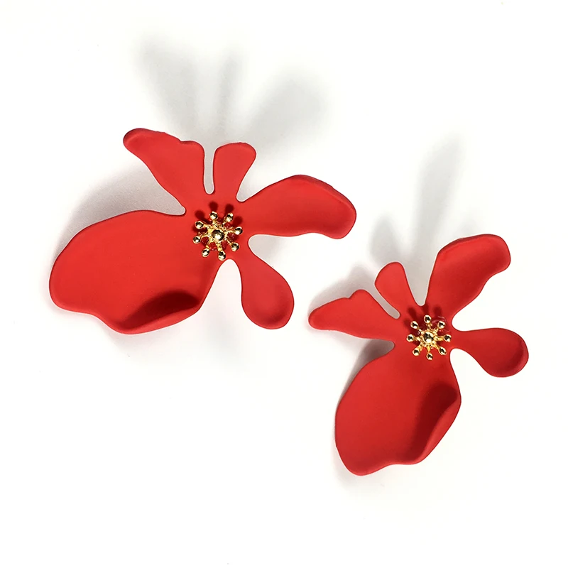 Женские серьги-гвоздики с большими цветами элегантные милые серьги в Корейском