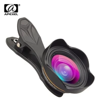 apexel professional optical phone camera borrow kit 15mm 4k wide angle lens no deformation for iphone 8 x xiaomi more smartphone