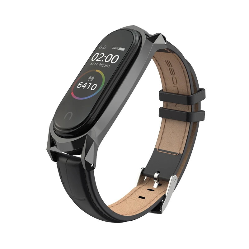Браслет mi jobs mi band 4 Кожаный ремешок на запястье для Xiaomi mi Band 4 Безвинтовые умные часы-браслеты сменный ремешок для mi Band 3