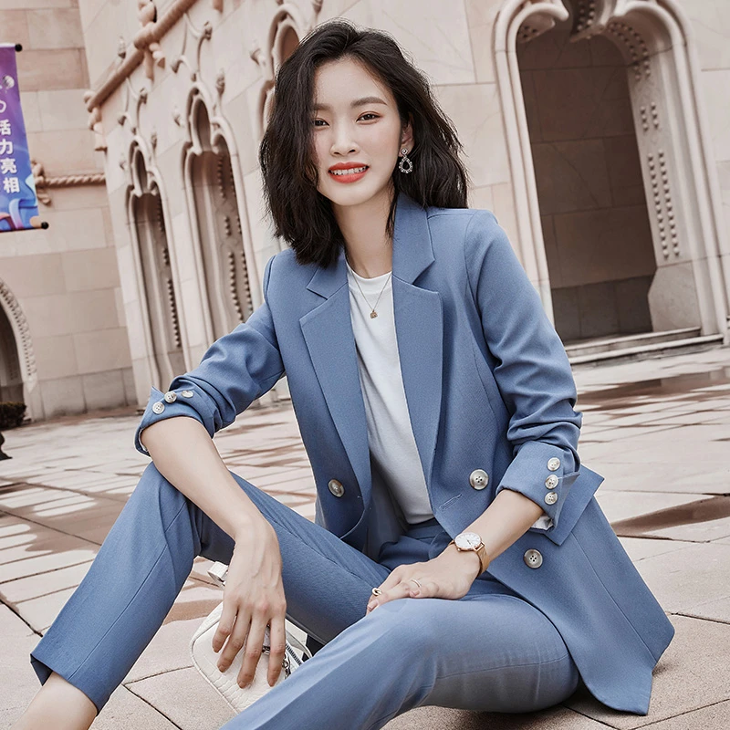 High Quality Fabric OL Styles Formal Women Business Suits with Pants and Jackets Coat Ladies Fall Winter Blazers Set Pantsuits|Брючные