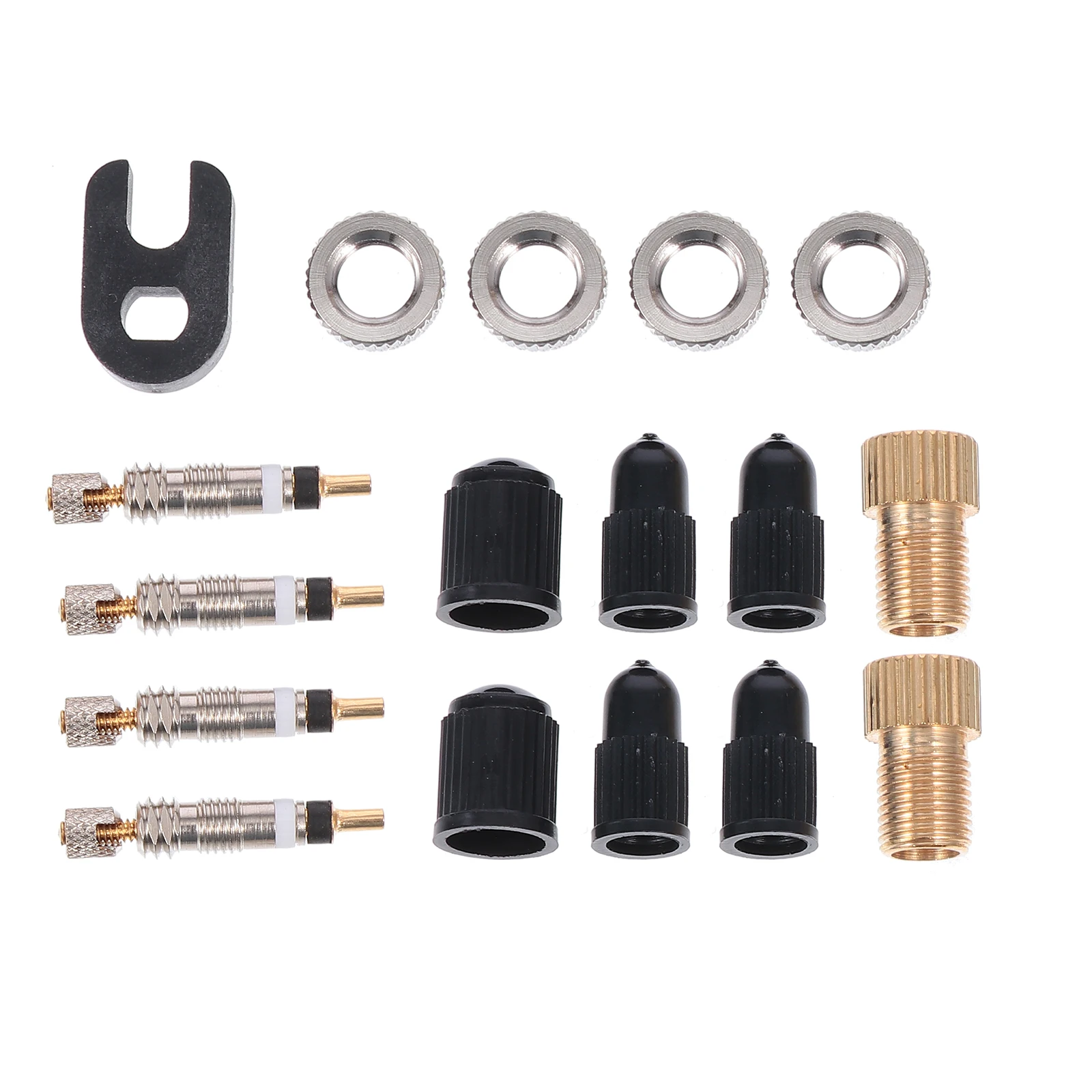 

17pcs/set Presta Valve Brass Core Tool Set MTB Road Bike Tubes Repair Kit Valve Core Valve Adapter and Cap Bicycle Accessories