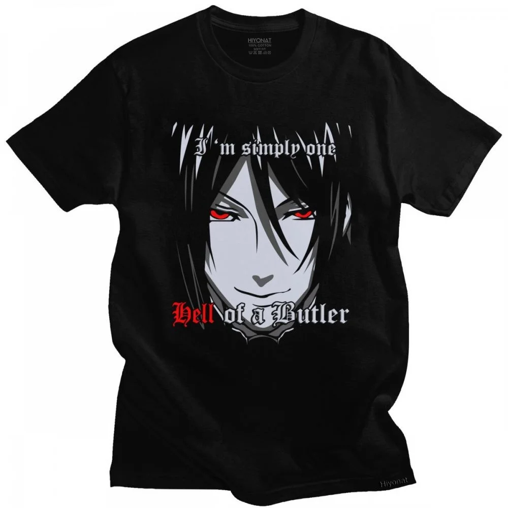 

Trendy Black Butler T Shirt Short Sleeved Pure Cotton Anime Manga T-shirt Sebastian Michaelis Tee Streetwear Harajuku Tshirt