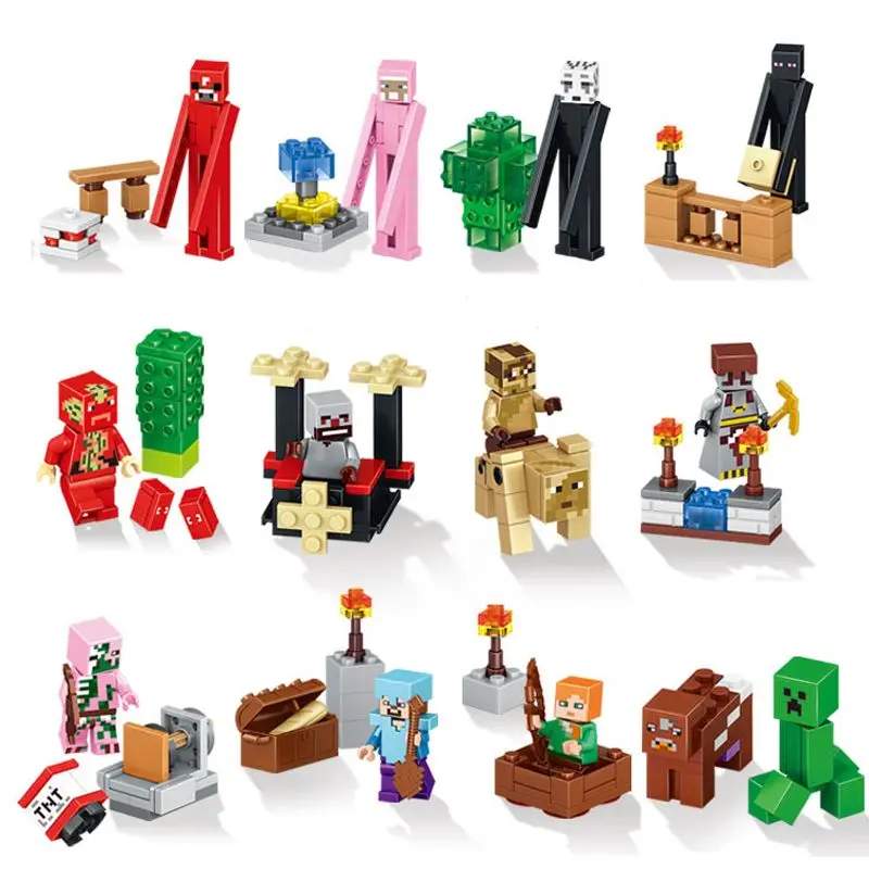 Новое поступление, 4 шт.,, Enderman Bricks My World, фигурка Стива, строительные блоки, животные, Mooshroom, детская игрушка