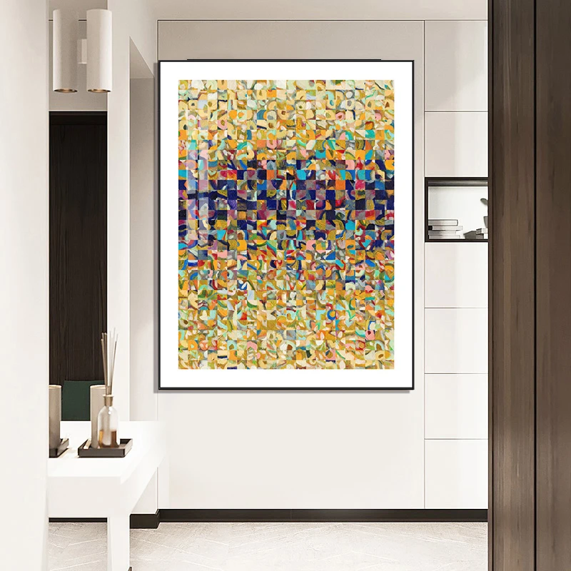 

Современная Скандинавская абстрактная красочная Настенная картина, постеры на холсте, картины, принты для офиса, гостиной, украшение для до...