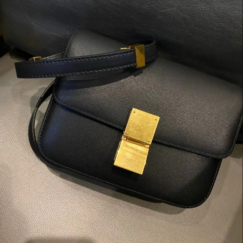 

Brand Classic Genuine Leather Flap Bag Lady Small Handbag Solid Cowhide Crossbody Bags Fashion Casual Simple Single Shoulder Bag