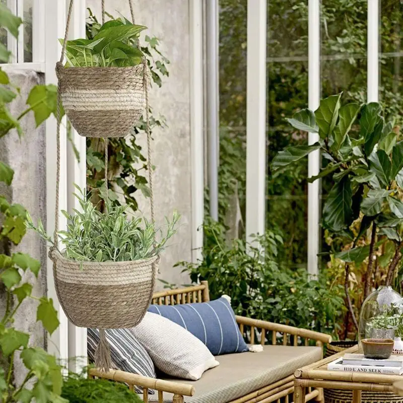 

Handmade Plant Hanger Flower Pot Hanger Holder Basket Balcony Garden Decoration