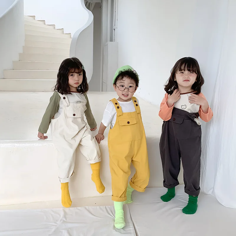 Весенне Осенняя детская повседневная флейта детской одежды|Полукомбинезоны| |