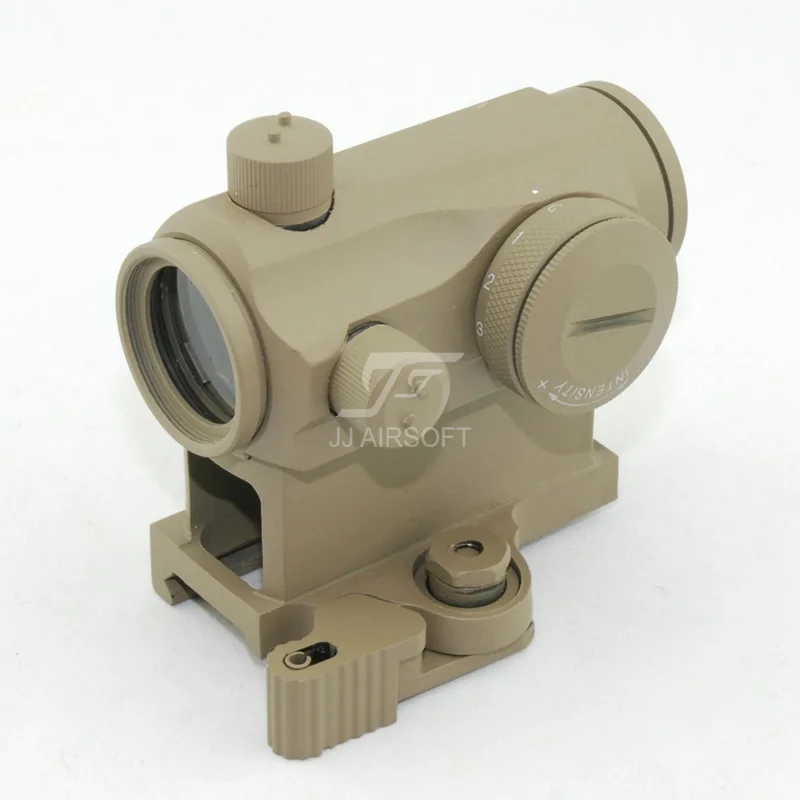 JJ страйкбол Micro 1x24 Red Dot с QD Riser Mount и Killflash/Kill Flash(черный/серебристый/коричневый