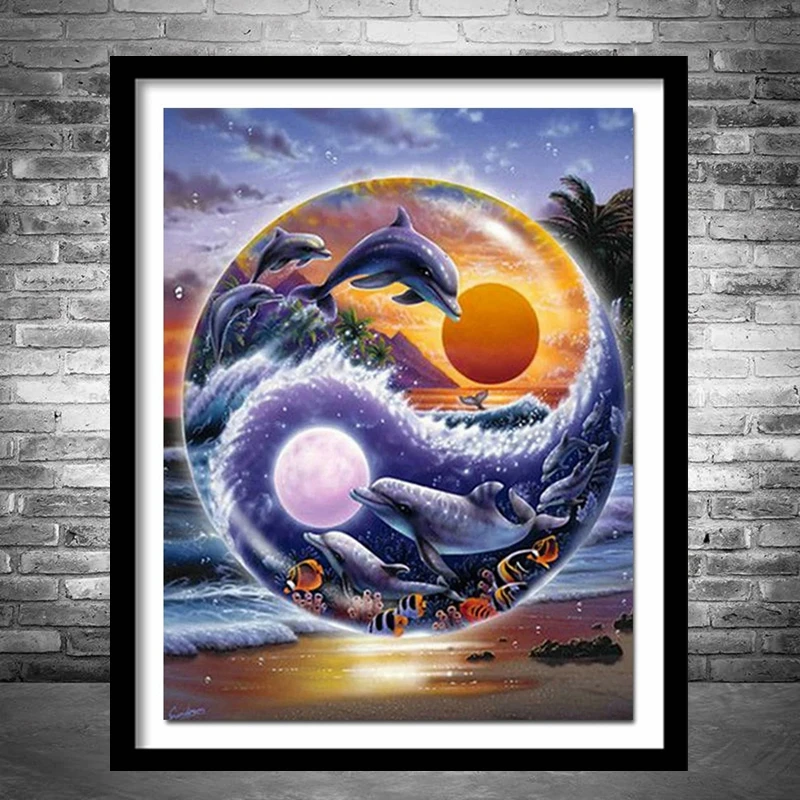 5D алмазная живопись сделай сам дельфин животные полный квадрат/Круглый Набор для