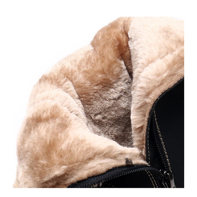 Женские зимние ботинки KULADA толстый мех повседневные теплые с боковой молнией