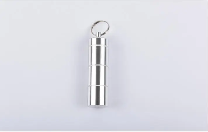 

Portable Pill Storage Box Waterproof Aluminum Alloy Pill Holder Container Keychain Medicine Storage Tank Free Shipping SN2985