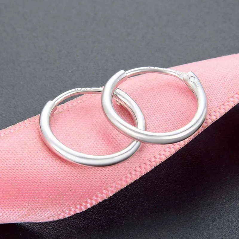 Круглые серьги кольца из серебра 925 пробы для женщин и детей|Серьги-кольца| |