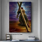 Картина на холсте с распятием Иисуса, религия, христианский Иисус, крест, готические плакаты и печать, настенное искусство, картина для фото