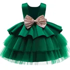 Детское платье для подружки невесты, платье для крещения, бальное платье для выпускного вечера, пышное платье с бантом, одежда на 1-й день рождения, платье-пачка для маленьких девочек