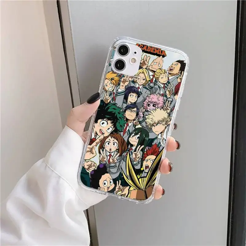 

Anime My Hero Academia Phone Case Transparent for iPhone 11 12 mini pro XS MAX 8 7 6 6S Plus X 5S SE 2020 XR
