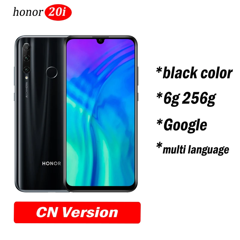 6g256 black honor 20i honor 20 lite мобильный телефон 6,21 дюймов Android 9,0 FM разблокировка отпечаток лица смартфон - Цвет: 6g256 black