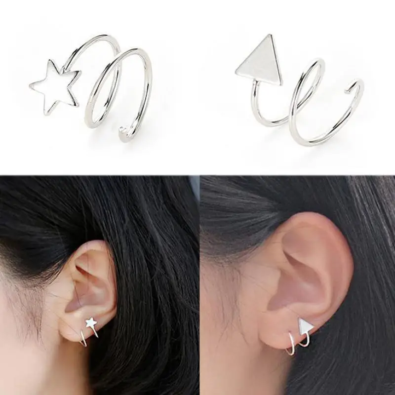 Женские серьги со стрелками в виде звезды с серебряным покрытием ювелирные