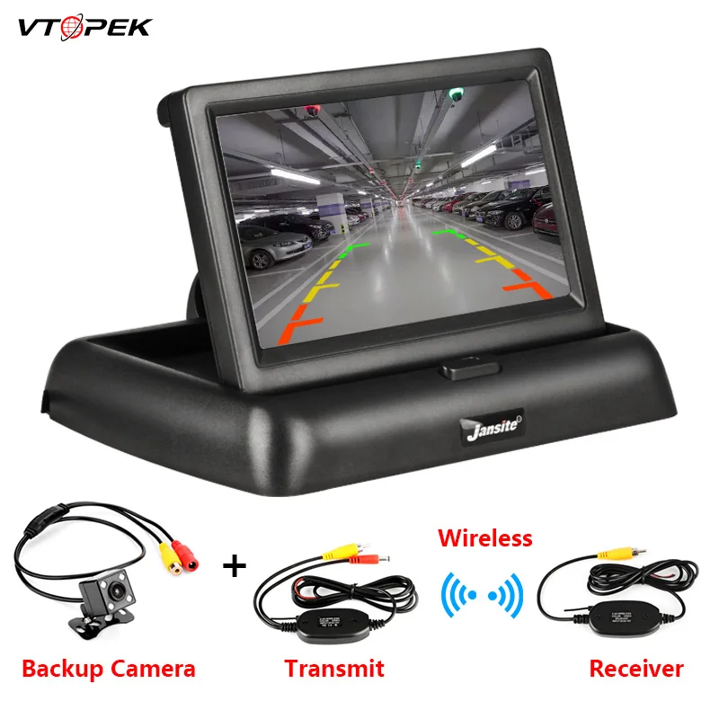 4 3 дюймов TFT lcd складываемый автомобильный монитор дисплей Беспроводная камера s