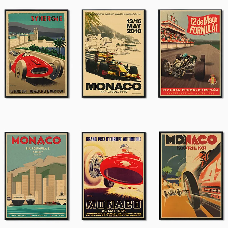Винтажный Ностальгический гоночный матовый постер из крафт бумаги офисный