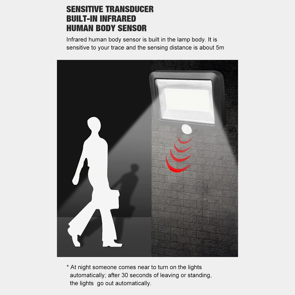 

Wall Lamp Motion Sensor Bright Solar Energy Spotlight PIR Durable COB Solar Powered