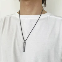 full cz crystal rectangle men pendant necklace for women stainless steel long chain pendant necklace for men choker jewelry gift