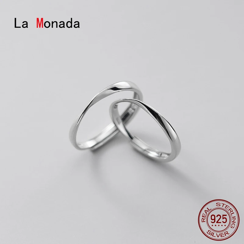 

Женское серебряное кольцо La Monada, регулируемое кольцо из серебра 925 пробы, для пары
