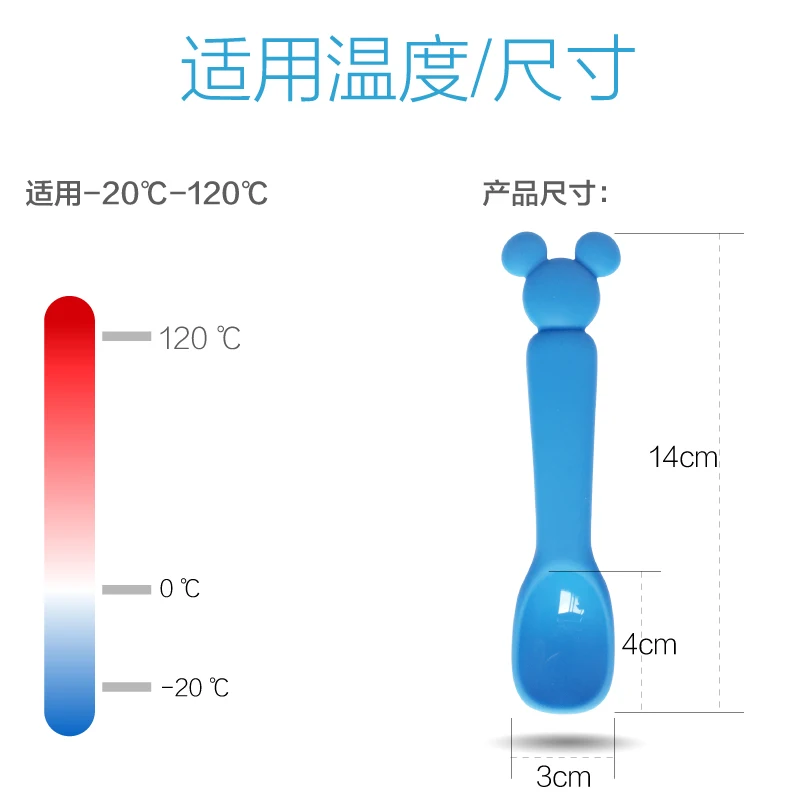 

Original Disney Silicone Spoon Newborn Baby Spoon Baby Silicone Soft Spoon Water Feeding Millet Flour Accessory Bowl Tableware