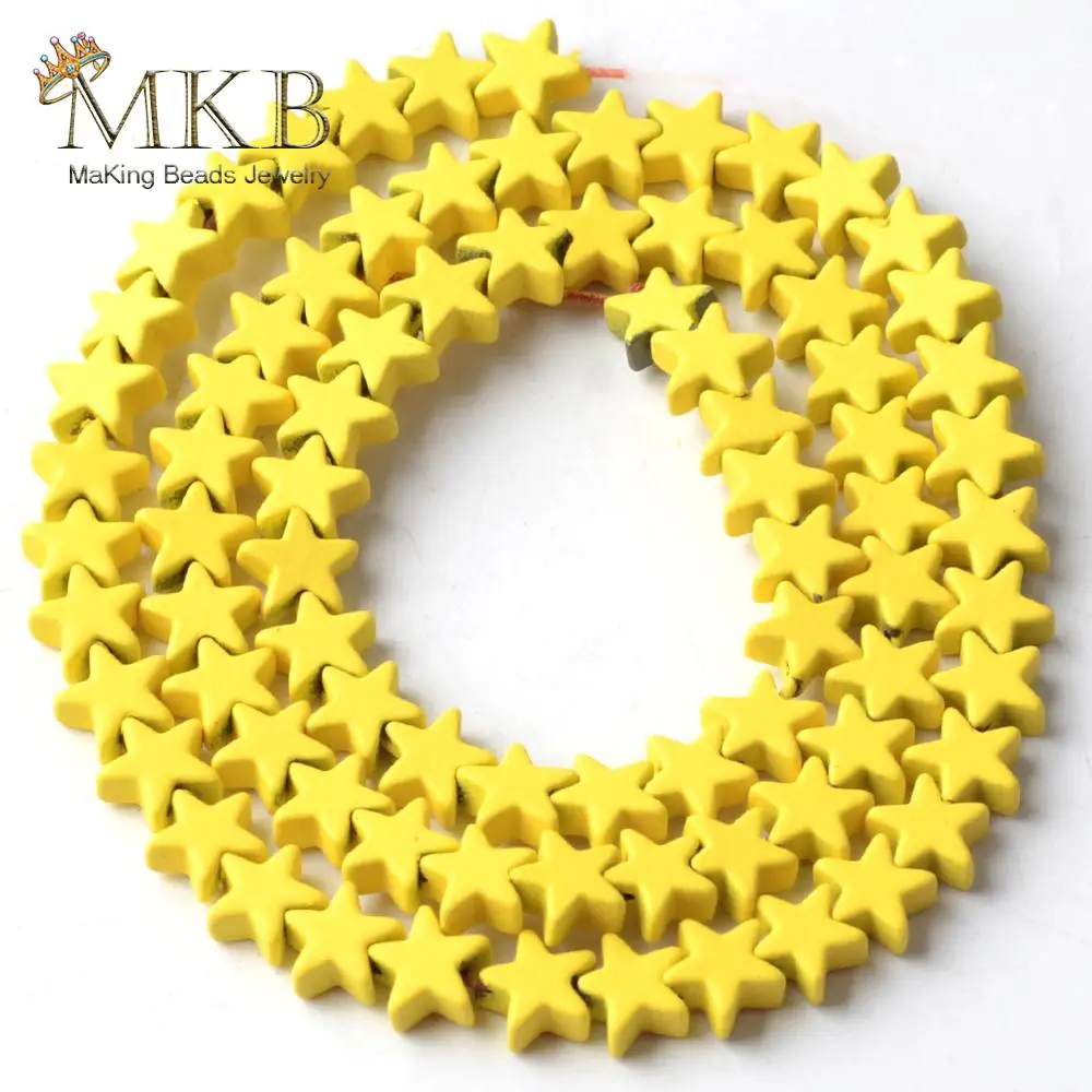 Натуральный камень желтый гематитовый 6 мм матовые резиновые пятиконечные