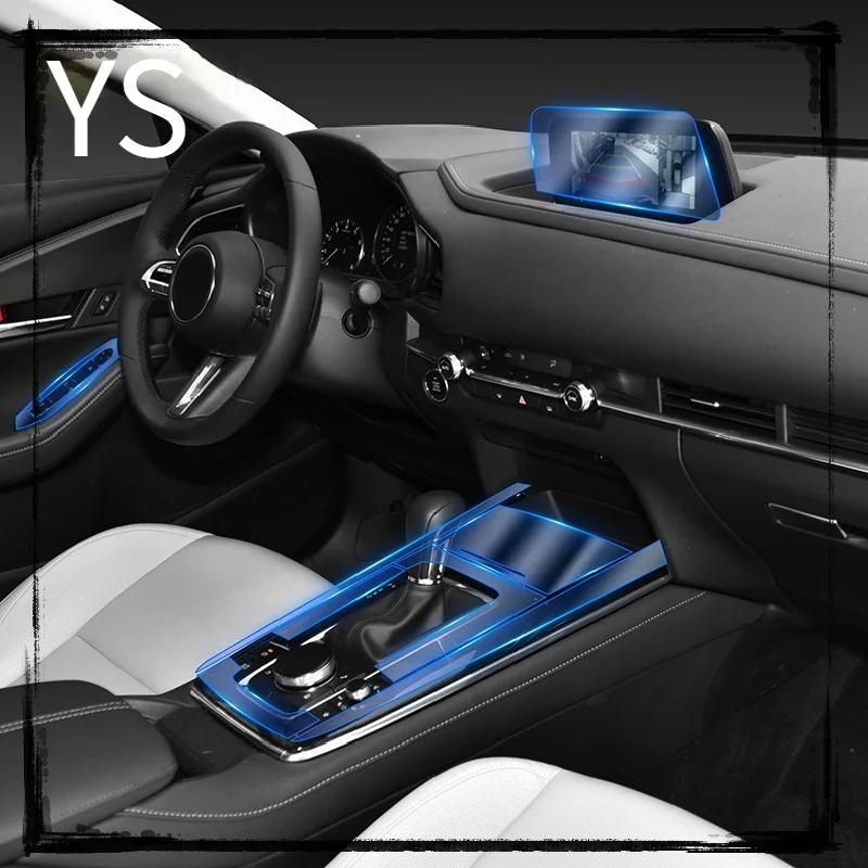 

Car Interior Center Console Transparent TPU Protective Film Antiscratch Film Navigation Accessories For Mazda CX-30 2020 2021
